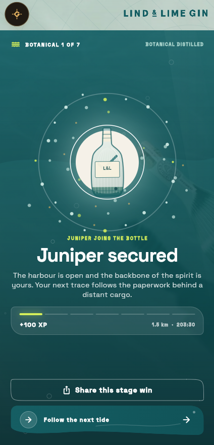 Grail Hunters Juniper secured stage completion screen
